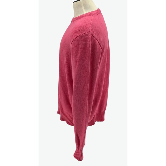 Lands End Mens Pink 90s 100% Cotton Crewneck Sweater Size L Made In USA - Picture 4 of 7